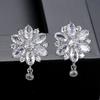 Jinse Flower Brincos Fada Cobre Zircon Brincos Coreano Moda High-end Sense Niche Commuter Brincos Mulheres