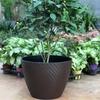 Maceta de Plástico Imitación Ratán para Uso Doméstico, Maceta Grande Estilo Tejido para Monstera y Árbol del Dinero, Maceta de Plástico para Piso