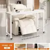 Mesa de Manicure Móvel Camada Única Estilo Japonês Mesa Sofá de Manicure com Rodas Mesa Cruzada Minimalista Moderna Estação de Manicure