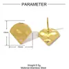 Pendientes de Acero de Titanio con Forma de Estrella, Flor y Corazón Estilo Ins para Mujer, Joyería Geométrica Simple de Acero Inoxidable, Accesorios