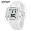 Popular Reloj Electrónico Sanda con Forma de Barril y Pantalla Única, Despertador Impermeable, Reloj de Pulsera para Estudiantes, Reloj Multifuncional con Esfera Grande, Dropshipping