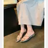 Versión de Piel de Vaca, Dos Formas de Usar, Sandalias Elegantes de Punta Abierta y Punta Fina con Tira Fina de Tacón Bajo Estilo Francés para Mujer, Sandalias de Verano de Piel Genuina