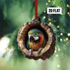 Adornos de Árbol de Acrílico Nuevos Transfronterizos para Animales Colgantes de Árbol de Navidad Impresión Plana de Mapache Decoraciones Colgantes