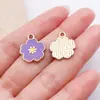 Acessórios de Joias DIY Transfronteiriços Pingente de Margarida Roxa Liga Esmaltada Colar Pulseira Brincos Chaveiro Pingente