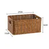 Mesa de Té Cesta de Bocadillos Mesita de Noche Caja de Almacenamiento Cesta con Cajón Cesta de Almacenamiento para Artículos de Baño Marco de Ratán de Plástico
