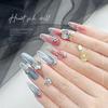 Joyería para uñas diamante mayoreo Super Flash fondo puntiagudo pila diamante cadena borla Diamante de cristal corazón torcido cuadrado gordo caramelo roca Copo de nieve Bola de Diamante