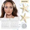 Pinza para el pelo popular de estrella de mar de Amazon, Gel polarizado con purpurina de sirena, Pegatinas faciales, Pintura facial de carnaval