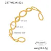 Pulseira Aberta com Encaixe de Anel Rosqueado Rice Duoduo Aço Inoxidável Banhado a Ouro 18K Europeia e Americana Simples Moda Pulseira
