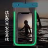 Bolsa de celular à prova d'água luminosa, case para celular para esportes ao ar livre com pendurador no pescoço, bolsa transparente de PVC com tela sensível ao toque à prova d'água, fabricantes e atacado
