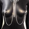 Corrente de Mamilo Sexy com Diamantes Inteiros Moda Transfronteiriça Franja Criativa Corrente Corporal Sexy com Strass Joia Mais Vendida Europeia e Americana para Mulheres