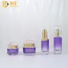 Embalagem para kit de frascos octogonais de cosméticos novos, frasco de vidro para essência de emulsão de 60ml, frascos separados para creme de cuidados com a pele de 50g