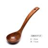 Colher de sopa de madeira com cabo longo de 27 cm, colher pública com letras do logotipo, colher de hotpot de hotel, colher de mingau, cabo curvo, estilo japonês, colher de sopa grande