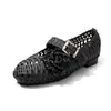 Zapatos de Ballet Mary Jane Tejidos Calados Estilo Nuevo Verano 2026, Zapatos Planos Bajos Versátiles de Moda para Mujer