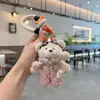 Muñeca Linda con Cámara Juguete Creativo Estilo Coreano Colgante de Bolso Adorable Mono con Bufanda Llavero de Oso de Peluche
