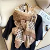 Cachecol Feminino Verão Alfabeto Japonês Estampa Geométrica Cachecol Anti-Xale Padrão Fosco Algodão Linho Cachecol Longo Feminino