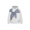 Sudadera con Capucha Estilo Retro Americano High Street para Hombres y Mujeres, Estilo Holgado y Perezoso con Lazo de Cuadros para Otoño e Invierno