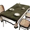 Mantel Estilo Medieval 2026 Modelo Nuevo Lujo Ligero Sensación de Alta Gama Piel de Cordero Rectangular Mantel para Mesa de Comedor Impermeable a Prueba de Aceite Lavable Tapete