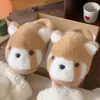 Lindas pantuflas de algodón con temática de perro para mujer, perfectas para otoño e invierno. Estas pantuflas de peluche de dibujos animados de Schnauzer son cálidas, de suela gruesa y forradas de felpa para mayor comodidad en casa.