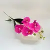 Orquídea Phalaenopsis Artificial com 4 Flores, Haste Única, Planta Decorativa de Plástico para Sala de Estar Interna, Decoração de Chão para Sala de Jantar, Flor Artificial