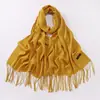 Cachecol de Imitação de Caxemira Transfronteiriço Outono e Inverno Europeu e Americano Cor Sólida Longo Cachecol Xale Roupa de Fora Xale Quente de Cor Sólida Atacado