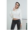 Sudadera con capucha deportiva informal de estilo europeo y americano de cintura alta, forrada de forro polar, corta y holgada para mujer, nueva para Primavera y Otoño 2026, moderna