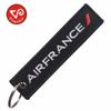Llavero Air France con borde bordado y logotipo bordado de doble cara, cinta de tela, marcas de fábrica.