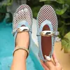 Sandalias Planas de Malla con Punta Redonda y Hebilla Metálica, Tallas Grandes, Estilo Europeo y Americano, Nuevas de Primavera/Otoño 2026, Estilo Transfronterizo para Mujer, Listas para Enviar