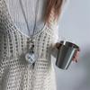 Colgante de Encaje Retro Amor Colgante de Llavero Espejo con Lazo Joyería de Moda de Nicho Exquisitos Accesorios para Mujer