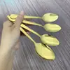 Cuchara de Acero Inoxidable, Cuchara de Mesa de Alta Calidad para Uso en el Hogar y Restaurante, Cuchara para Sopa, Venta al Por Mayor de Fábrica, Cuchara Dorada Engrosada