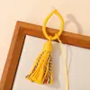 Anillo Hebilla de Hilo de Algodón Estilo Tibetano Colorido Llavero Hecho a Mano DIY Colgante de Borla para Abanico Plegable Hanfu