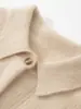 Cárdigan de Cachemira con Cuello Polo 2026 Otoño/Invierno Nueva Camisa Base para Mujer Estilo Dulce Holgado Adelgazante Abrigo de Botón Único
