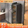 Gabinete de acero para uso doméstico, estante de almacenamiento de cocina engrosado, multicapa con puertas abatibles, gabinete de almacenamiento móvil y a prueba de polvo