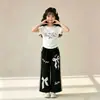 Pantalones de Moda para Niñas, Camiseta Casual Personalizada, Conjunto de Dos Piezas de Verano, Nuevo Estilo de Verano para Niños Mayores, Conjunto de Pantalones Holgados Estilo Coreano