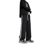 Pantalones Deportivos de Chándal Simples de Tres Rayas de Moda para Hombre para Primavera y Otoño, Pantalones Rectos Holgados de Calle Americana, Pantalones Largos Casuales Relajados