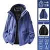 Chaqueta exterior de estilo similar a la marca Camel para primavera y otoño para mujer, chaqueta de una sola capa para personas petite, chaqueta de montañismo para parejas, tres en uno para hombre