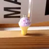 Juguete de Comida Simulada Color Cono Estéreo Helado DIY Pegamento de Crema Funda para Teléfono Móvil Accesorios de Joyería de Resina de Belleza