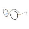 Montura de Gafas Retro Estilo Ins con Forma Ovalada 087, Montura de Titanio para Mujer, Aro Ancho, No Visualmente Grueso