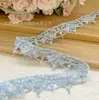 Cadena de lazo azul soñador de alta calidad de 4 cm de ancho, ribete de encaje bordado soluble en agua de poliéster, accesorio para manualidades