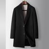 Ropa de abrigo para hombre, otoño e invierno, cuello de traje de longitud media, forro de plumón de ganso extraíble, ropa de abrigo informal de lana de doble cara para negocios, para jóvenes y de mediana edad.