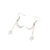 Pendientes de Borla Populares Coreanos Creativos Únicos de Estrella y Luna Elegantes de Lujo Ligero Gama Alta Estilo Fresco Pendientes Largos