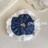 Scrunchie Floral Jeans Estilo Coreano 2025 Novo Elástico de Cabelo de Alta Qualidade Acessório Durável para Coque