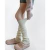 Calcetines Grises de Otoño e Invierno, Calcetines Gruesos de Canalé Cálido para Pantorrilla, Cubrepiernas Gruesos Retro Marrones, Cubrebotas en Capas para Mujer