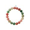 Pulsera de cristal de fresa rojo y verde natural para mujer, cuentas redondas de 8 mm, pulsera de cristal con cuentas, anillo único, joyería, regalo, venta al por mayor