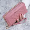 Nuevo Billetera Larga con Doble Cremallera 2025 Moda Europea y Americana para Mujer Bolso de Mano Bordado Billetera Multifuncional Bolso para Teléfono Móvil