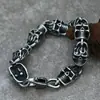 Estilo Japonés de Moda Punk Alternativo Calavera Hip-Hop Oscuro Personalizado Acero de Titanio Pulsera para Hombre Moda Hip-Hop Joyería para la Mano