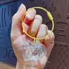 Cápsula de Almacenamiento de Pelo de Gato Azul Transparente Colgante Gashapon Caja de Almacenamiento de Pelo de Gato Colgante de Llavero Recolección de Pelo de Gato