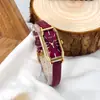 Relógio Gedi Fashion Tendência Pulseira de Couro Vermelho Âncora, Relógio Feminino Único de Quartzo Vermelho, Relógio de Pulso Simples Retrô