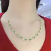 Collar de Esmeraldas Accesorios para Mujer Nicho Gama Alta Joyería de Plata 925 3*4mm Venta Directa de Fábrica de Joyería Lujo Ligero Nicho