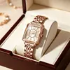 Reloj de Cuarzo de Lujo Cuadrado Rose Gold Gelangdi Transfronterizo Personalizado para Mujer, Reloj Impermeable de Lujo para Mujer con Opción de Etiqueta Privada
