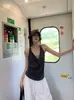 Chal de Estilo Coreano Relajado Ajuste Delgado para Mujer Verano 2025 Nuevo Estilo Estilo Perezoso Sin Mangas Tirantes Falso Dos Piezas Top